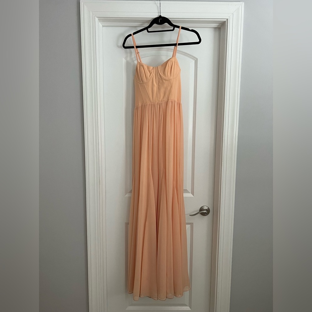 Alice + Olivia | Maxi Dress | Size: 1 | Peach, Light Pink | Wedding, Summer |